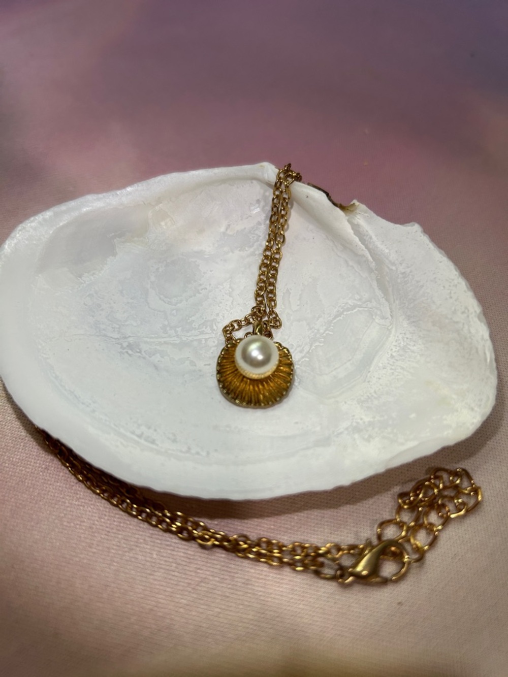 Gold Pearl Accent Necklace - Elegant Women's Jewelry